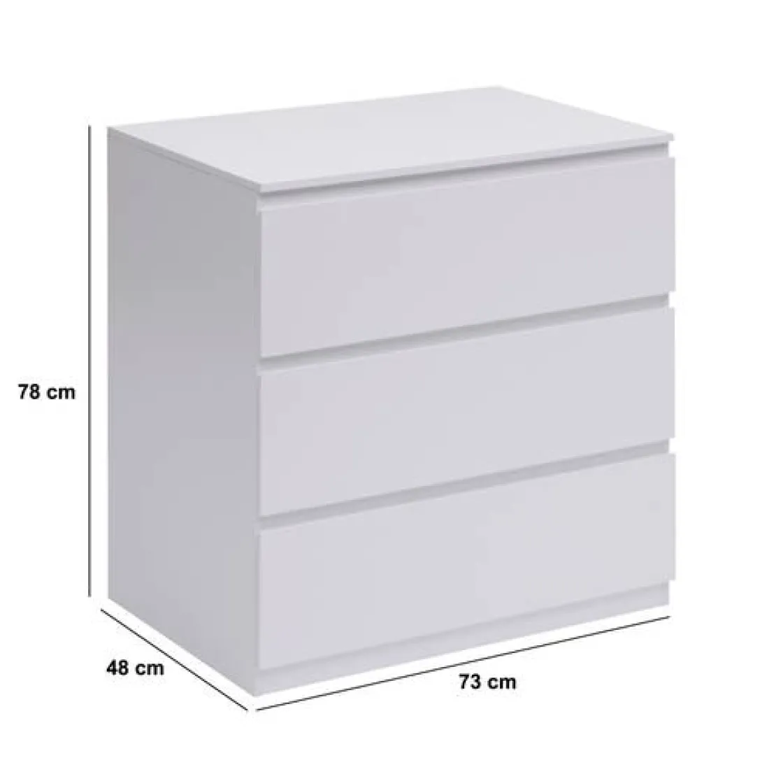 5five Commode 3 tiroirs, Blanc