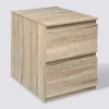 5five Commode 2 tiroirs, Effet bois naturel
