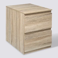 5five Commode 2 tiroirs, Effet bois naturel