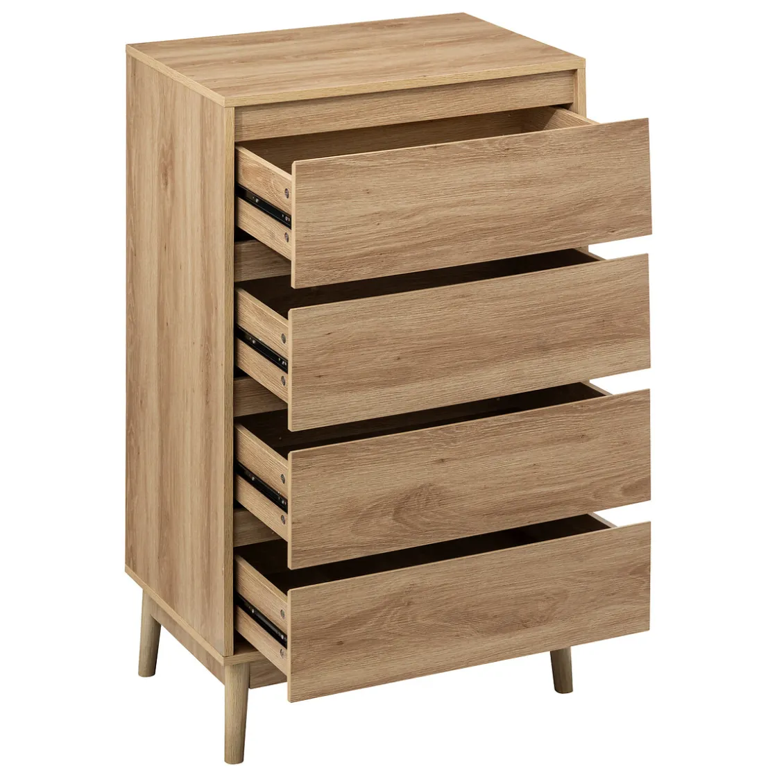 5five Commode 4 tiroirs, Effet chêne naturel