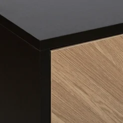 5five Commode 4 tiroirs, Effet pin naturel et noir