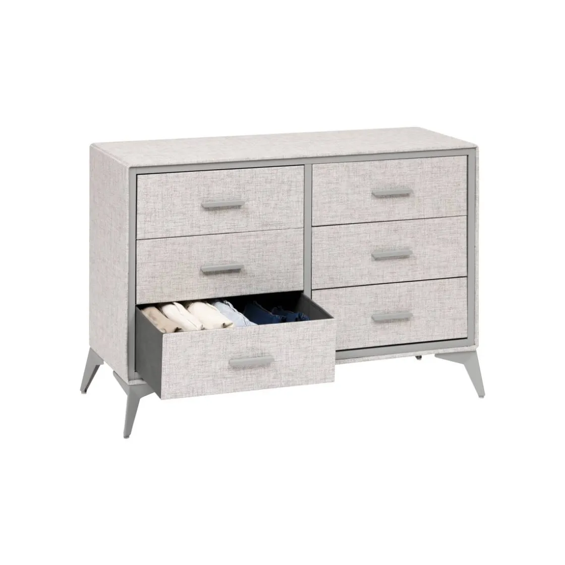 5five Commode 6 tiroirs, Gris