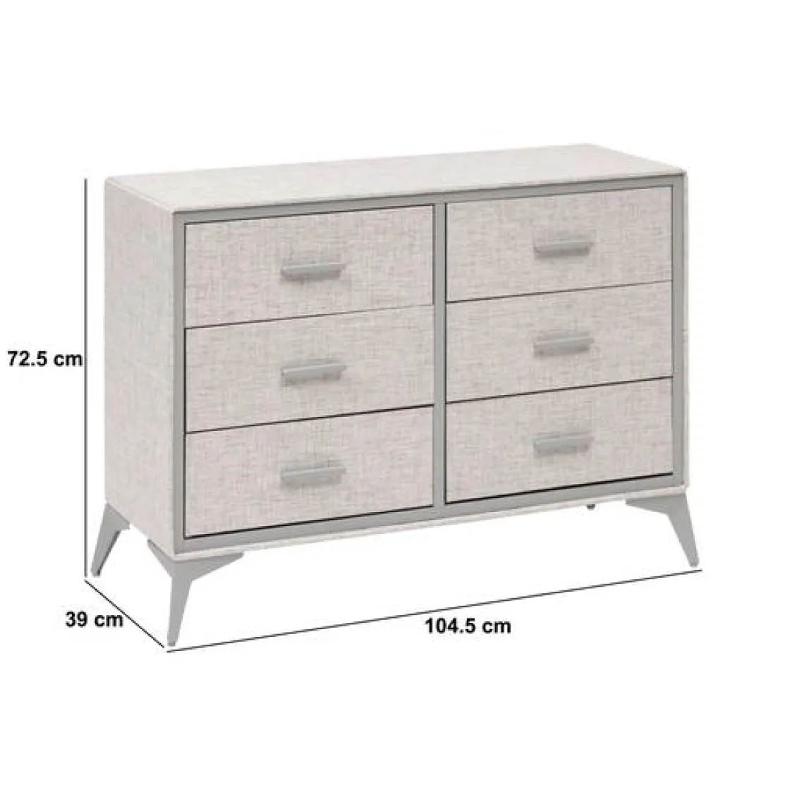 5five Commode 6 tiroirs, Gris