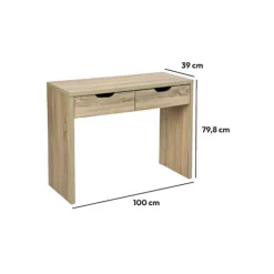 5five Console 2 tiroirs, Effet chêne naturel