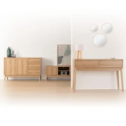 5five Console 2 tiroirs, Effet chêne naturel