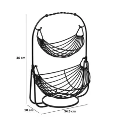 5five Corbeille à fruits, L.34,5 cm, Noir