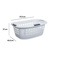 5five Corbeille à linge 51L, Blanc