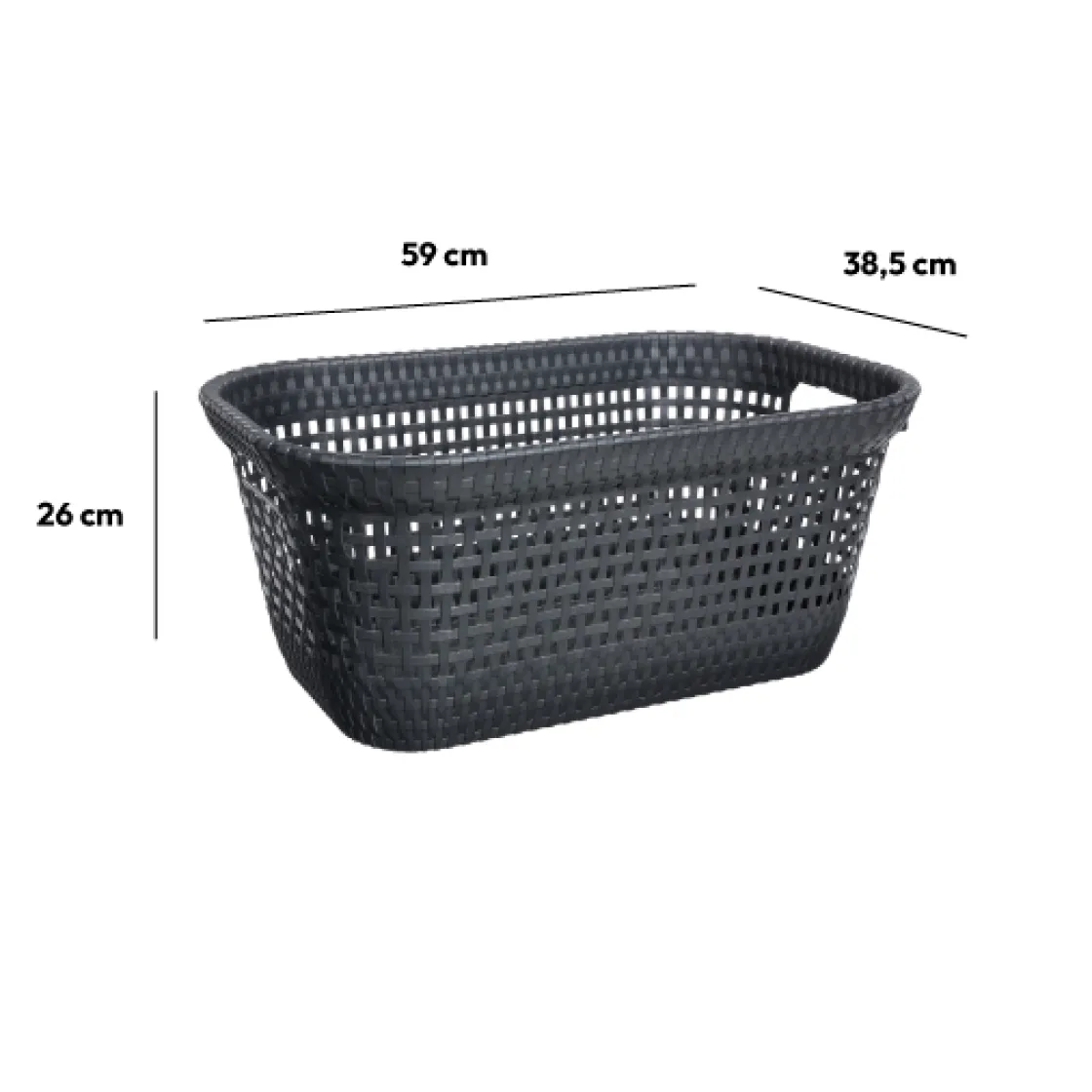 5five Corbeille à linge 45L, Gris