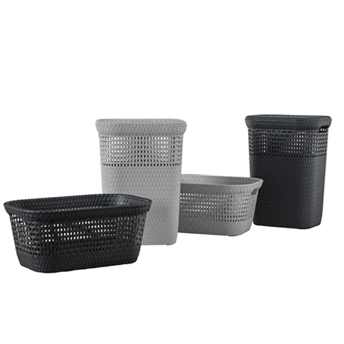 5five Corbeille à linge 45L, Gris