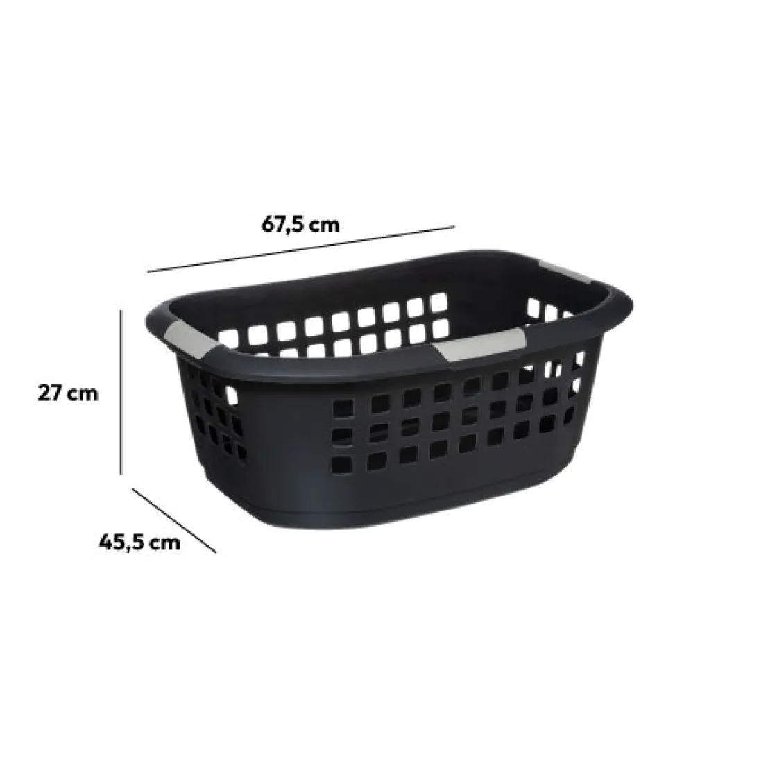 5five Corbeille à linge 51L, Gris