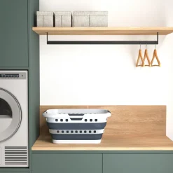 5five Corbeille à linge pliable 45L - Gris, Blanc