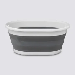 5five Corbeille à linge pliable 21L - Gris, Blanc