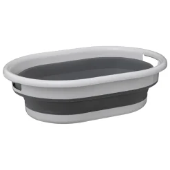 5five Corbeille à linge pliable 21L - Gris, Blanc