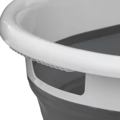 5five Corbeille à linge pliable 21L - Gris, Blanc