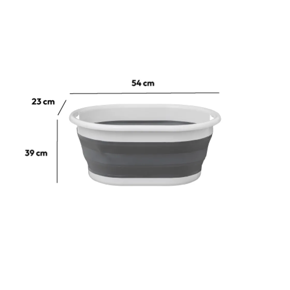 5five Corbeille à linge pliable 21L - Gris, Blanc