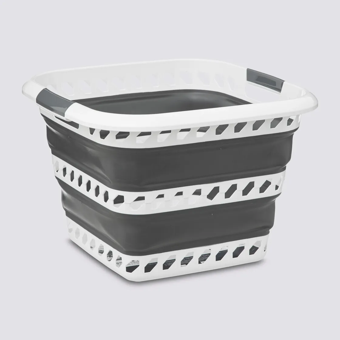 5five Corbeille à linge pliable 40L - Gris, Blanc