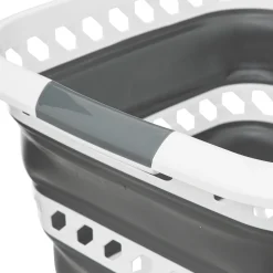 5five Corbeille à linge pliable 40L - Gris, Blanc