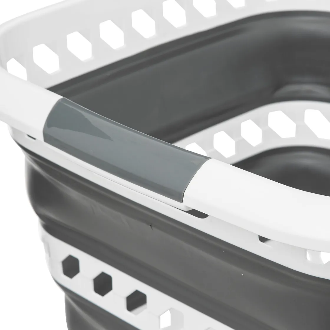 5five Corbeille à linge pliable 40L - Gris, Blanc