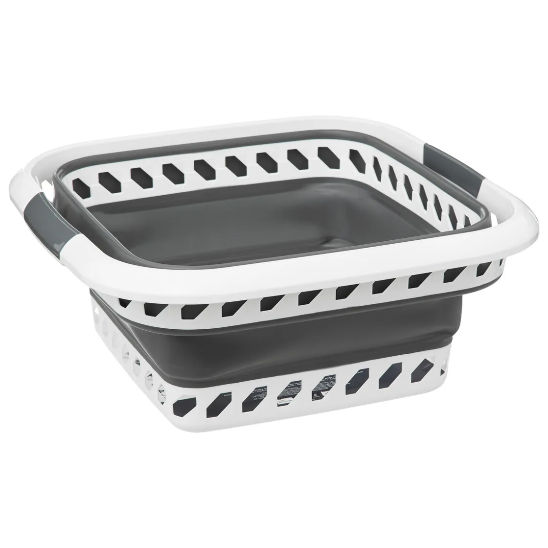 5five Corbeille à linge pliable 40L - Gris, Blanc