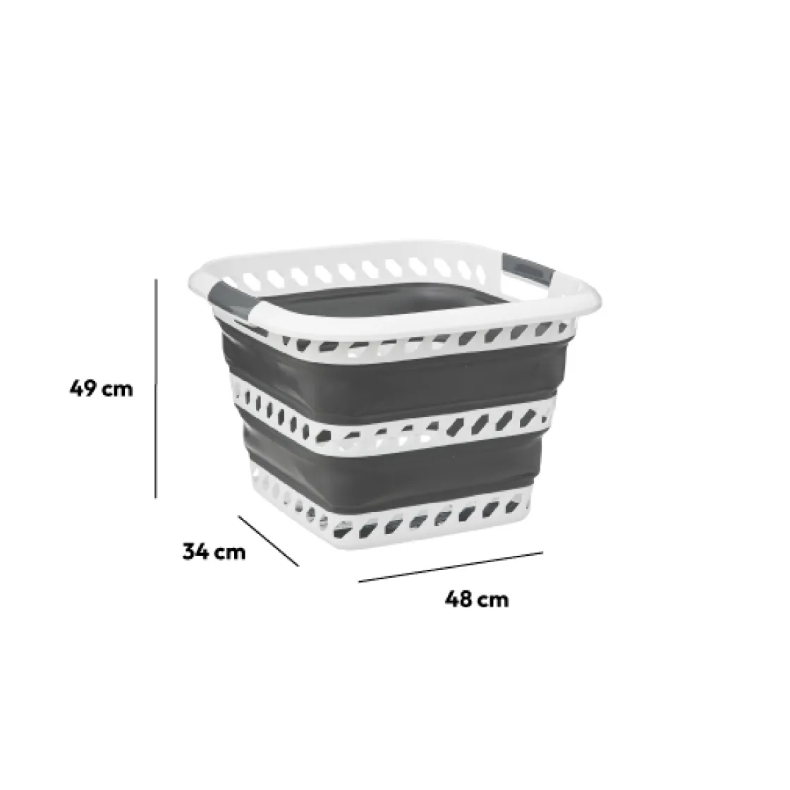 5five Corbeille à linge pliable 40L - Gris, Blanc