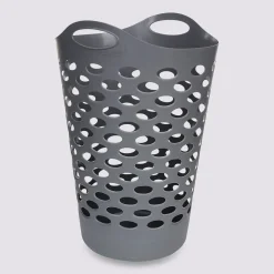 5five Corbeille à linge souple 60L, Gris