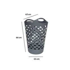 5five Corbeille à linge souple 60L, Gris