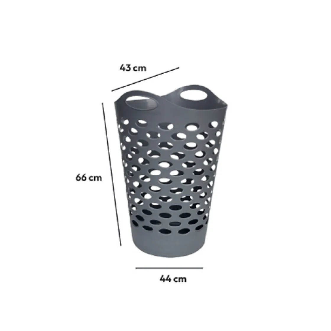 5five Corbeille à linge souple 60L, Gris