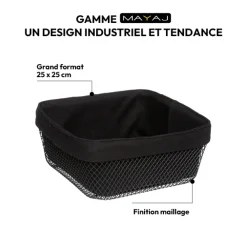 5five Corbeille à pain métal 24,5 cm, Noir