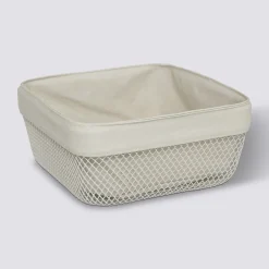 5five Corbeille à pain, métal et coton, 25,5cm - Beige