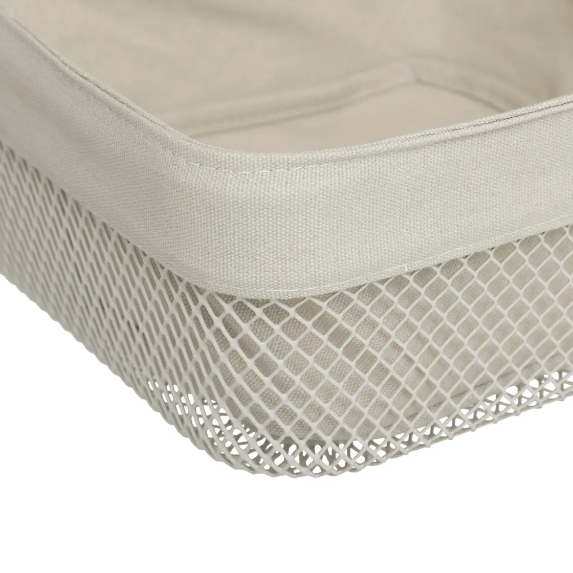 5five Corbeille à pain, métal et coton, 25,5cm - Beige