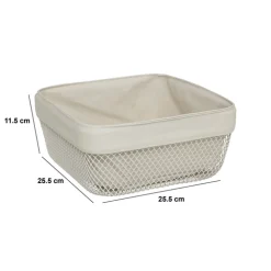 5five Corbeille à pain, métal et coton, 25,5cm - Beige