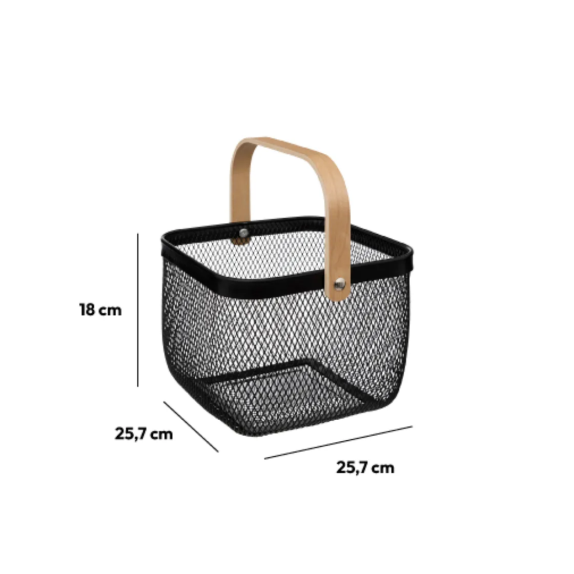 5five Corbeille carré avec anse 25cm