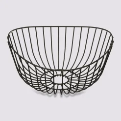 5five Corbeille en acier 27 cm, Noir