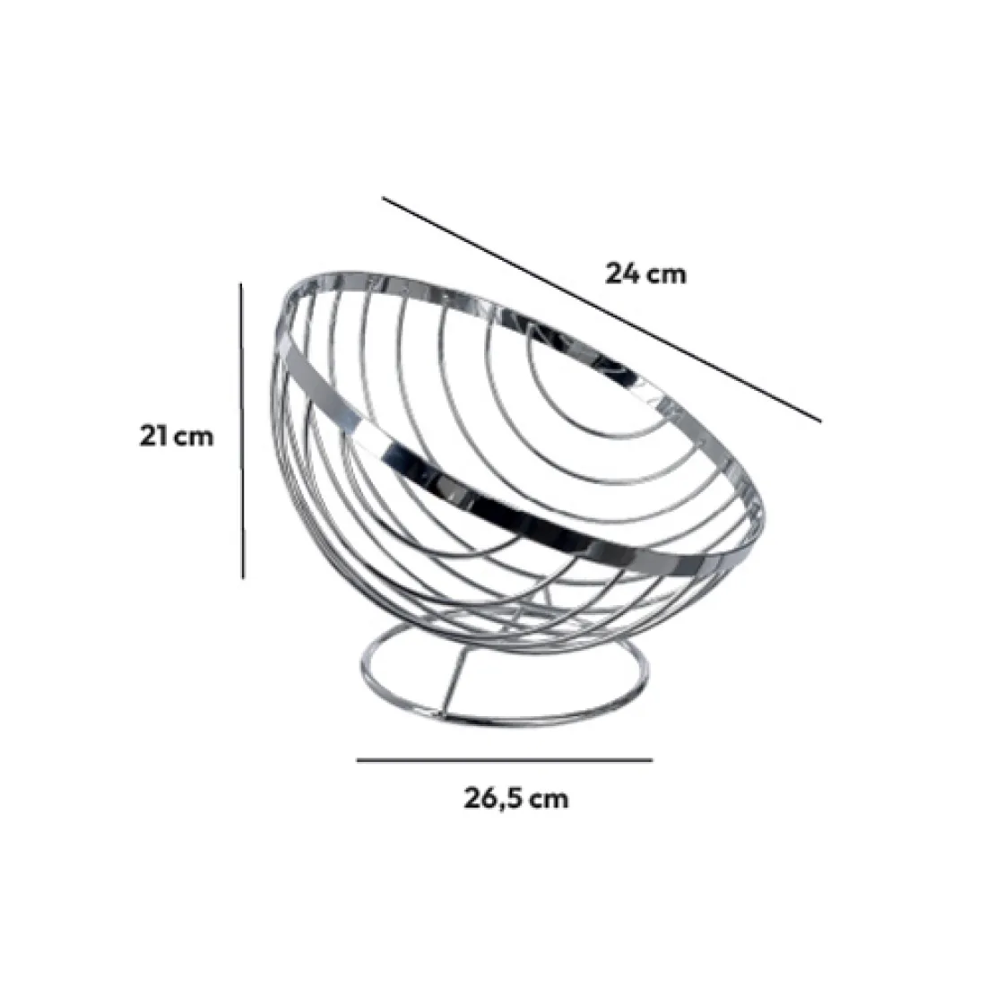 5five Corbeille en acier chromé 26,5 cm