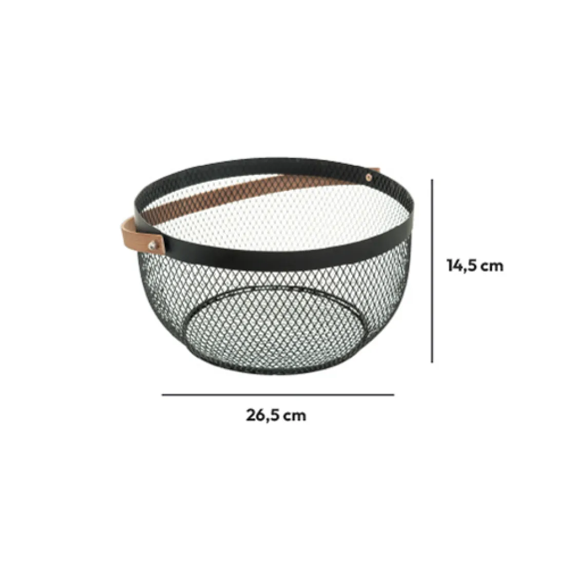 5five Corbeille en métal 29 cm, Noir