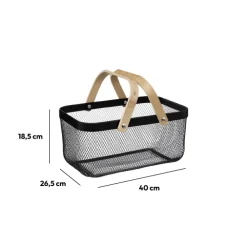 5five Corbeille en métal 40x26 cm, Noir