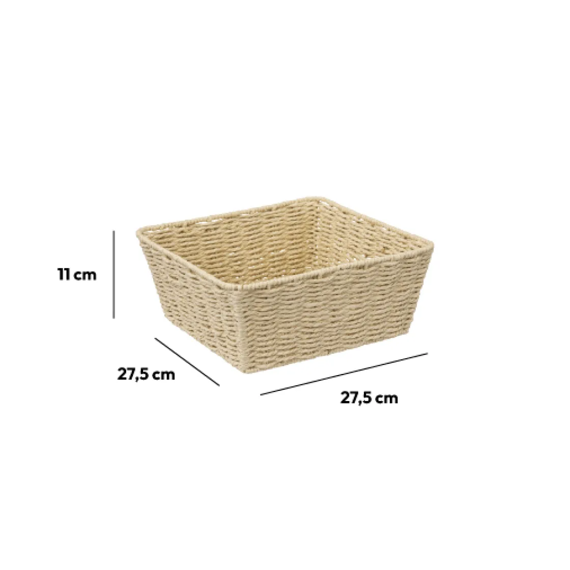 5five Corbeille tressée carré 28 cm