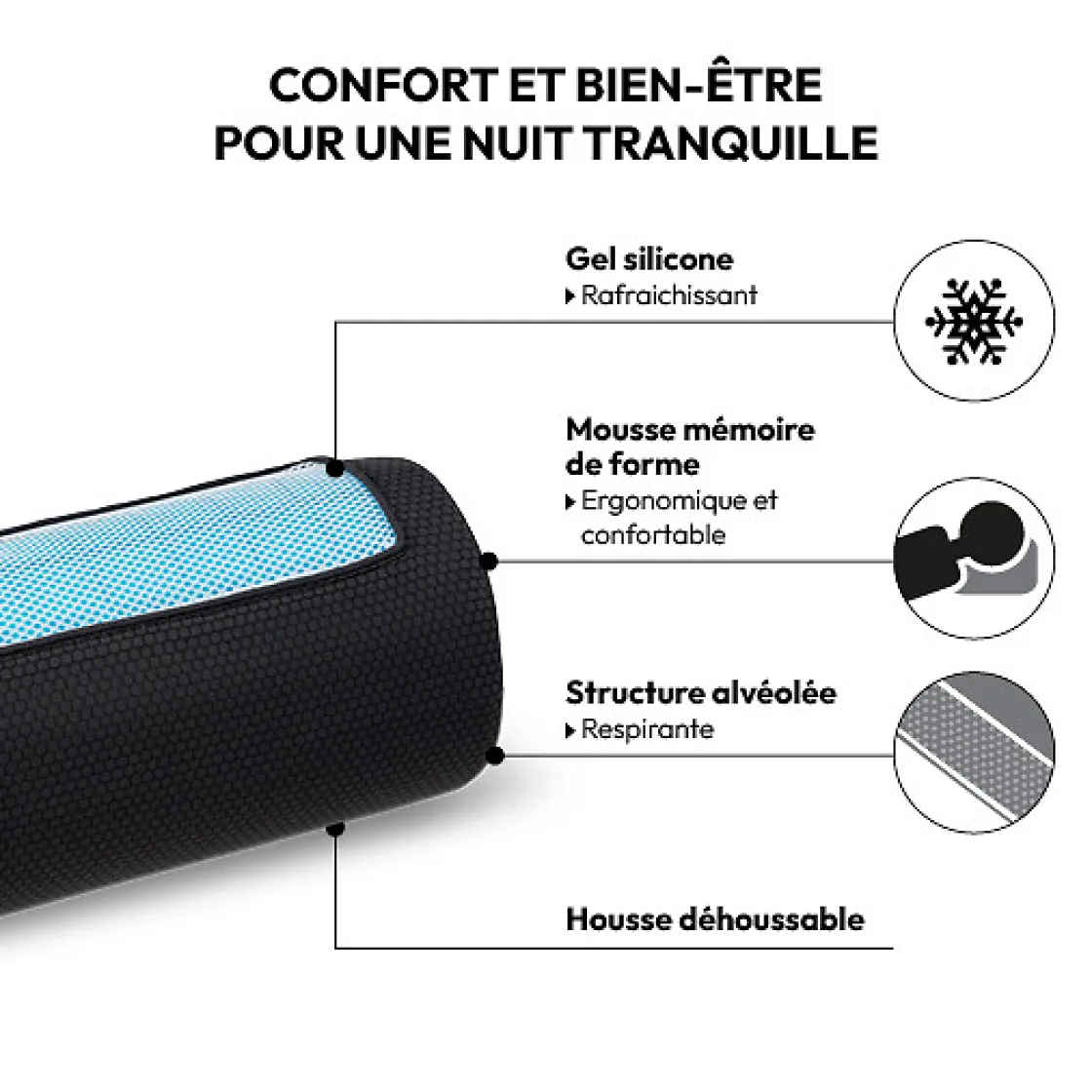 5five Coussin tube mémoire de forme