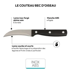 5five Couteau bec d'oiseau inox - lame 8cm