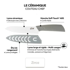 5five Couteau chef céramique - lame 15cm
