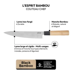 5five Couteau de chef bambou - lame 8cm