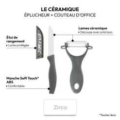 5five Couteau et éplucheur, céramique