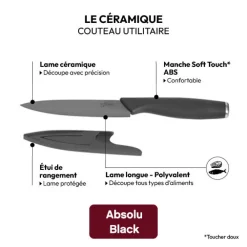 5five Couteau utilitaire céramique - lame12,5cm