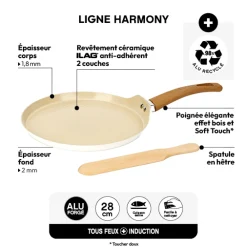 5five Crépière aluminium forgé beige, 26cm