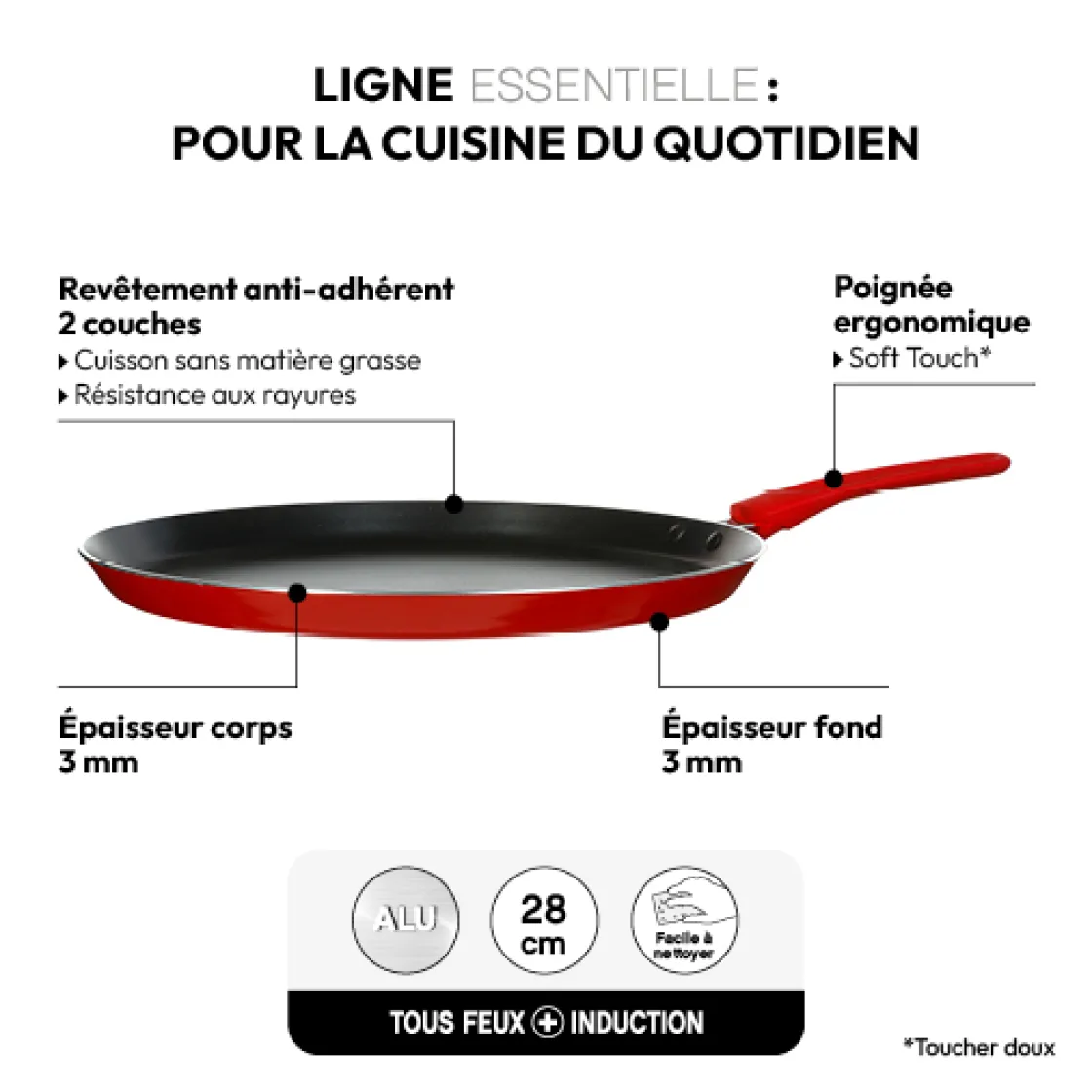 5five Crêpière Inox, 28 cm