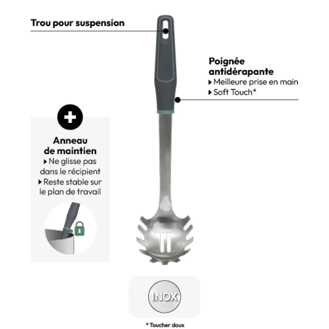 5five Cuillère à pâtes, Inox