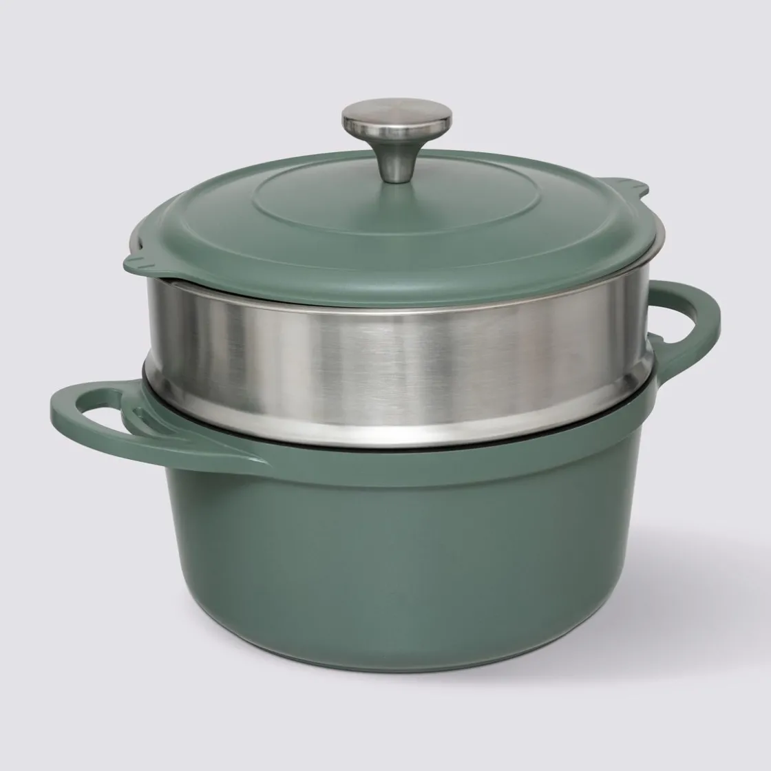 5five Cuiseur vapeur fonte d'aluminium vert, 24cm