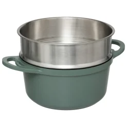 5five Cuiseur vapeur fonte d'aluminium vert, 24cm