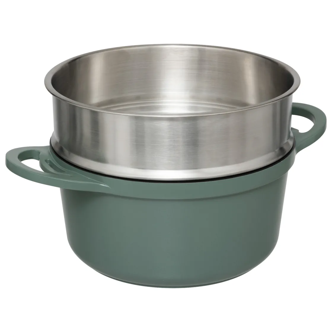 5five Cuiseur vapeur fonte d'aluminium vert, 24cm