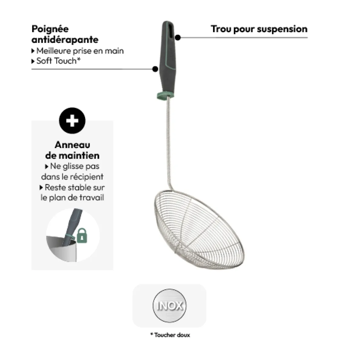 5five Écumoire friture, Inox